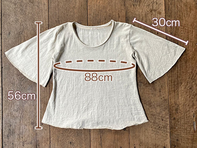 asana ヘンプコットン アフリカン フレアーTee・きなり