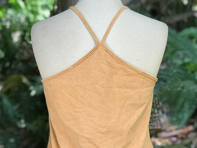 asana ヘンプコットン 厚手 パット入り キャミタンク・草木染め