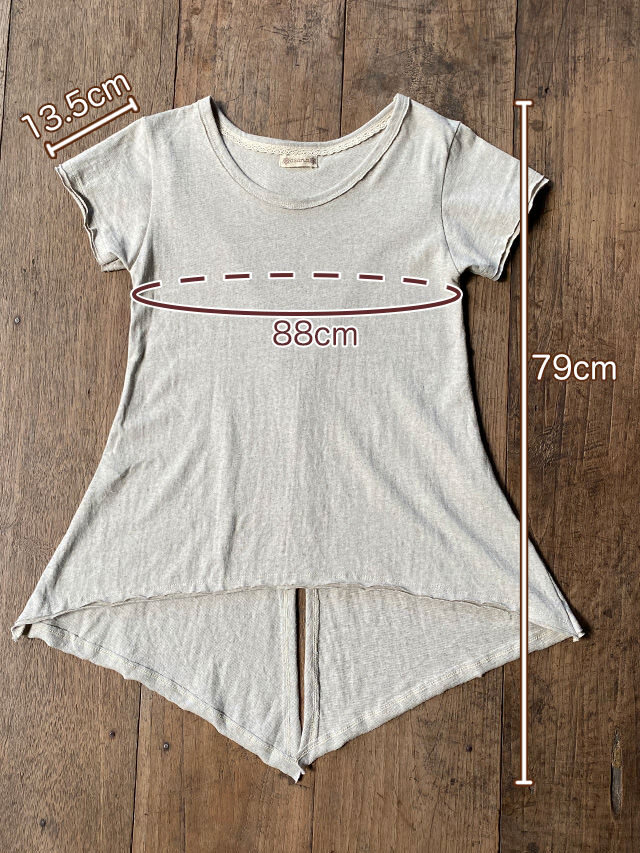 asana ヘンプコットン 厚手 NEW ウイング Tee・きなり