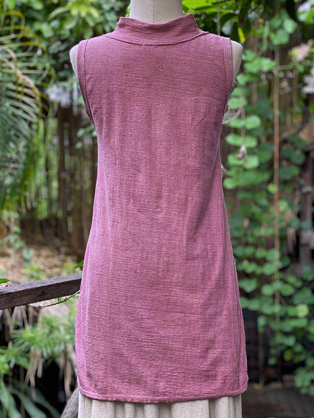 asana ヘンプコットン ハイネック チュニック・草木染め【パヤカ