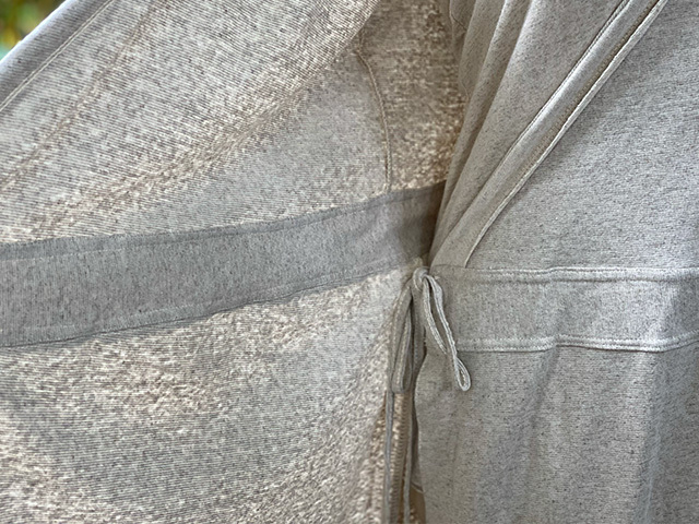 asana ヘンプコットン 厚手 カシュクール スリーブ ワンピース・きなり