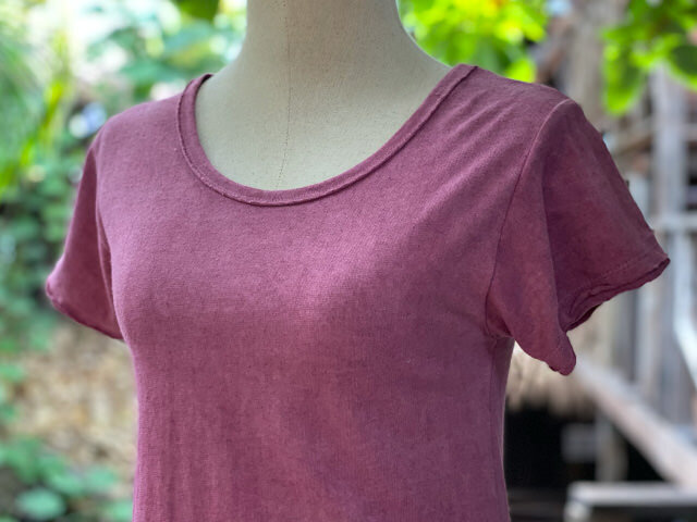 asana ヘンプコットン 厚手 NEW ウイング Tee・草木染め