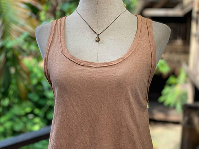 asana ヘンプコットン 薄手 ウイング タンク・草木染め