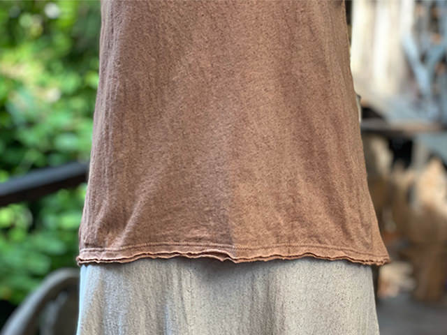 asana ヘンプコットン 薄手 ウイング タンク・草木染め