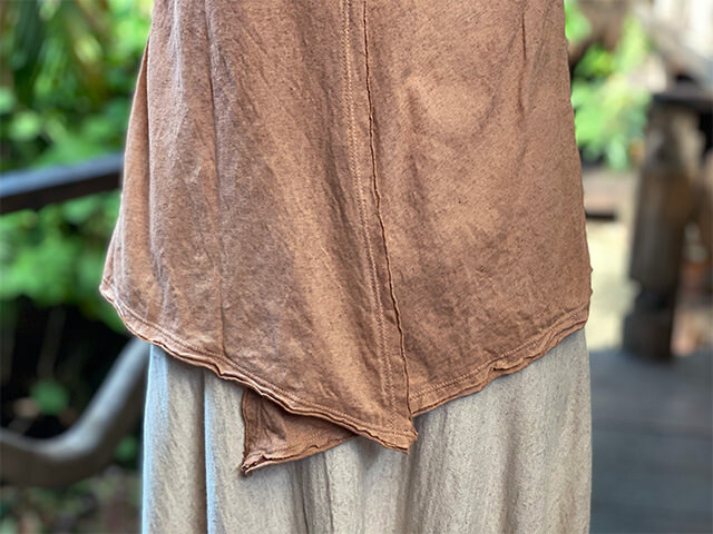 asana ヘンプコットン 薄手 ウイング タンク・草木染め