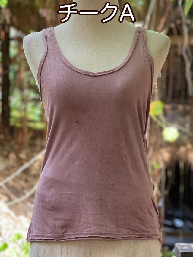 【ヘンプコットン  】【カップイン 】タンクトップインナーにも✨ノーブラで楽々✨ asana ヘンプコットン 薄手 インナー タンクトップ・きなり【パヤカ