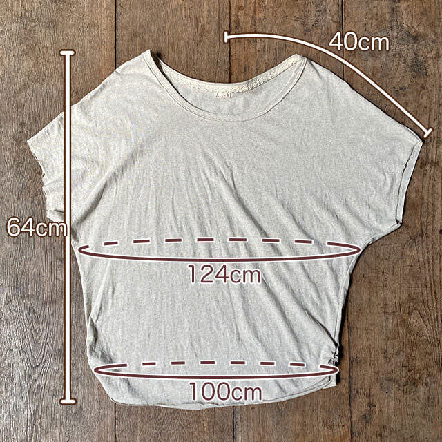 asana ヘンプコットン 薄手 NEW ギャザー Tee・きなり