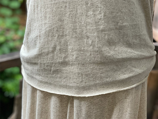 asana ヘンプコットン 薄手 NEW ギャザー Tee・きなり