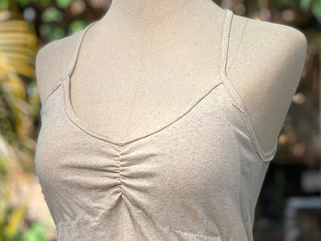 asana ヘンプコットン 薄手 パット入り キャミタンク・きなり