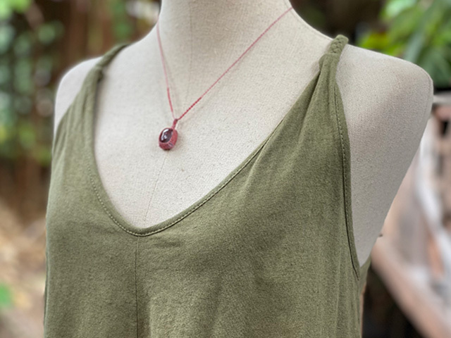 asana ヘンプコットン 薄手 三つ編み キャミソール・草木染め