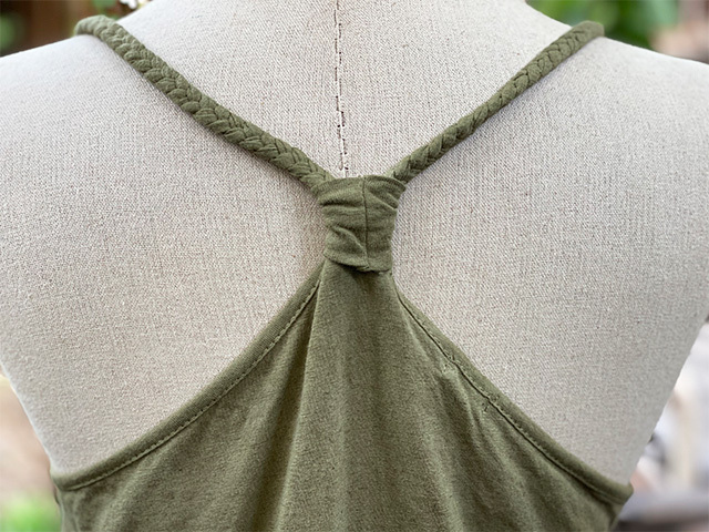 asana ヘンプコットン 薄手 三つ編み キャミソール・草木染め