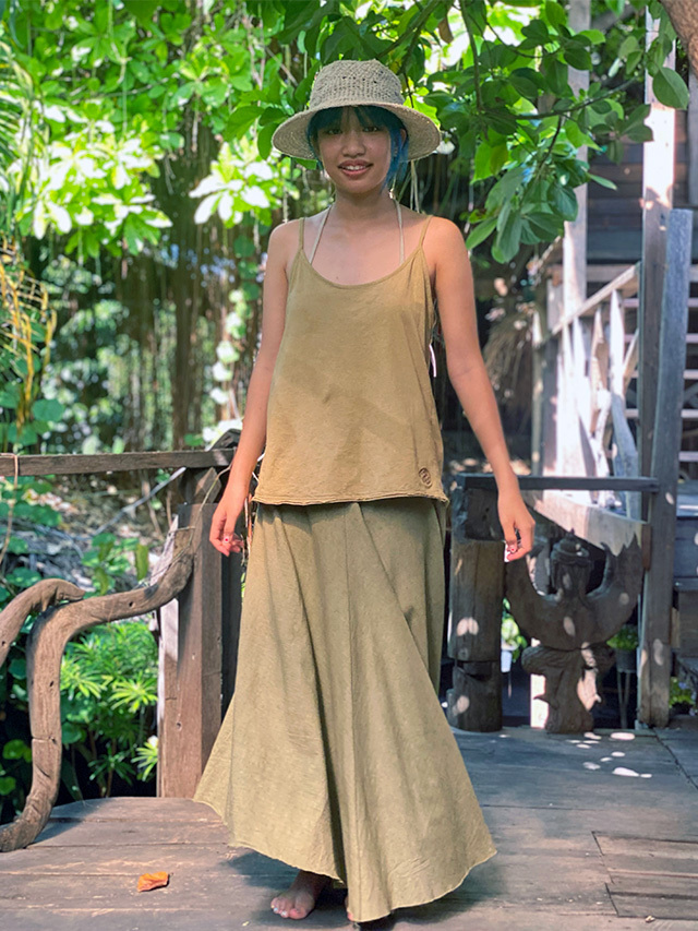 asana ヘンプコットン 薄手 キャミソール・草木染め 【パヤカ
