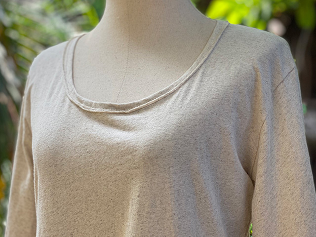 asana ヘンプコットン 薄手 アフリカン フレアーTee・きなり