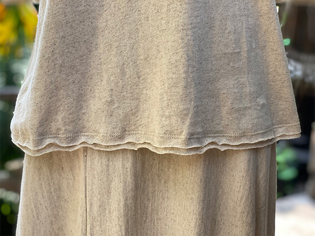 asana ヘンプコットン 薄手 アフリカン フレアーTee・きなり