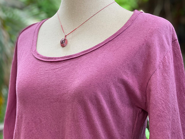 asana ヘンプコットン 薄手 アフリカン フレアーTee・草木染め