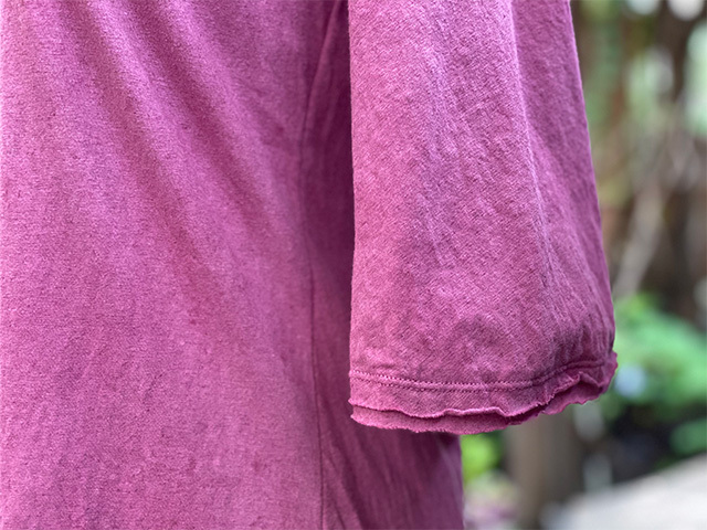 asana ヘンプコットン 薄手 アフリカン フレアーTee・草木染め