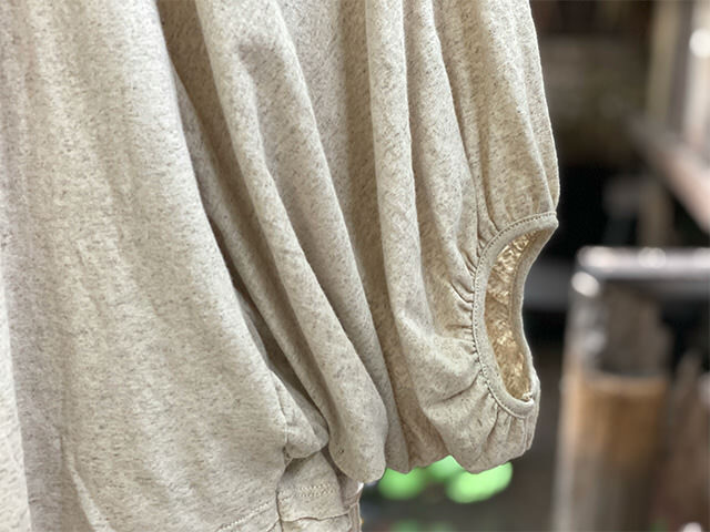 asana ヘンプコットン 薄手 ギャザー ポンチョ・きなり