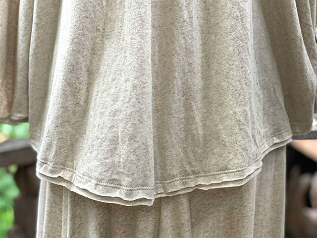 asana ヘンプコットン 薄手 ギャザー ポンチョ・きなり