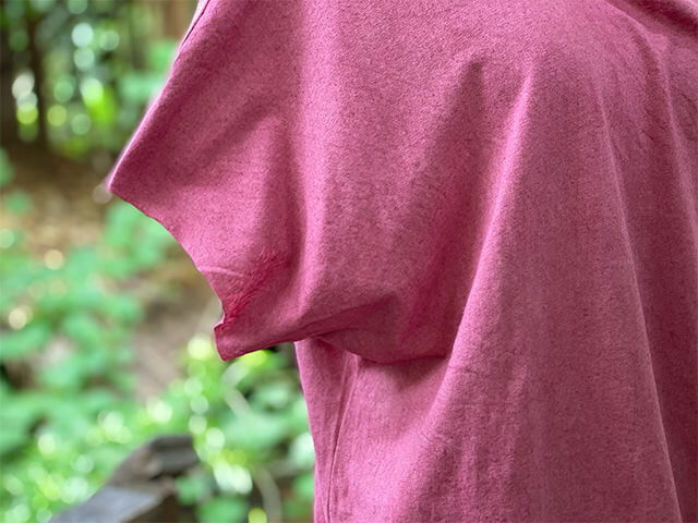 asana ヘンプコットン 薄手 NEW ギャザー Tee・草木染め