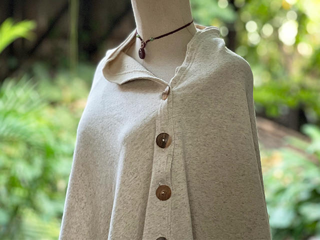 asana ヘンプコットン ふかふか 2WAY ポンチョ・きなり