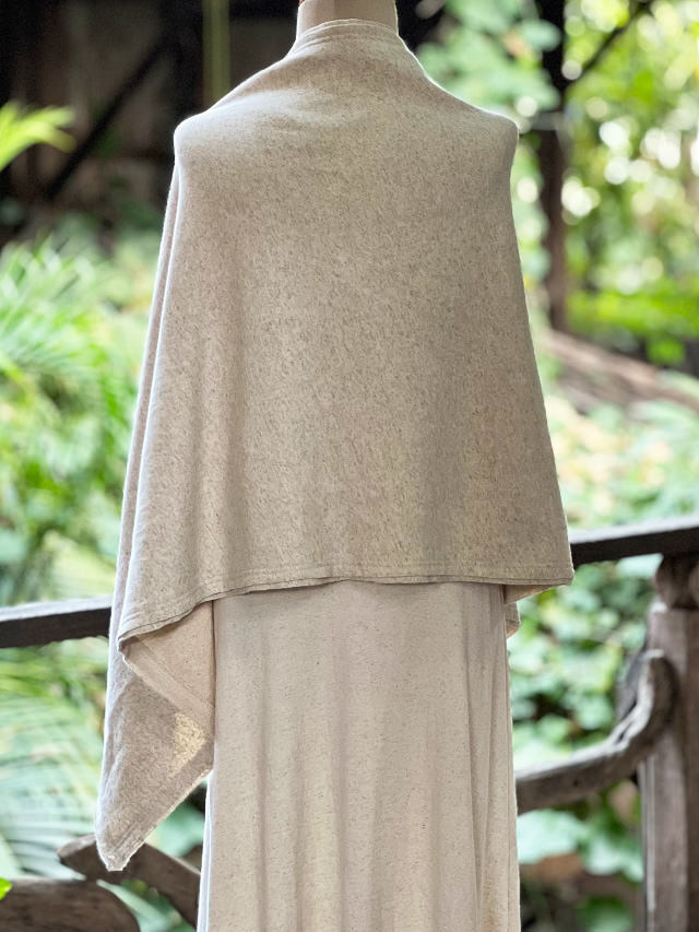 asana ヘンプコットン ふかふか 2WAY ポンチョ・きなり【パヤカ