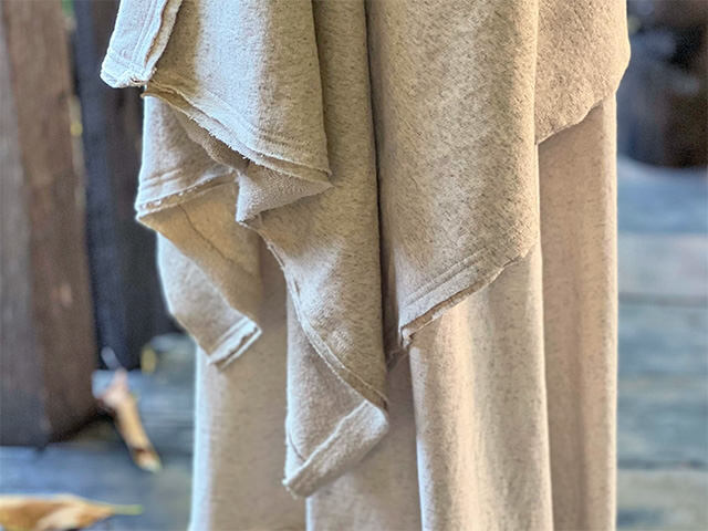 asana ヘンプコットン ふかふか 2WAY ポンチョ・きなり