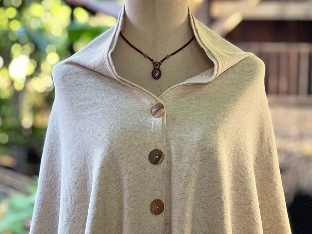 asana ヘンプコットン ふかふか 2WAY ポンチョ・きなり