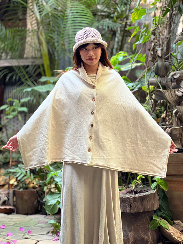 asana ヘンプコットン ふかふか 2WAY ポンチョ・きなり【パヤカ