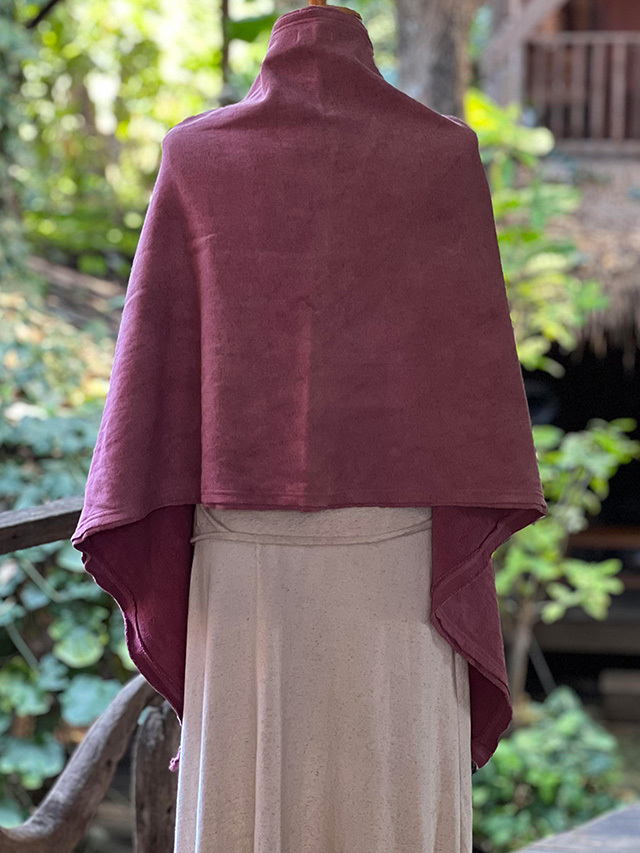 asana ヘンプコットン ふかふか 2WAY ポンチョ・草木染め【パヤカ