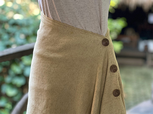 asana ヘンプコットン ふかふか 2WAY ポンチョ・草木染め