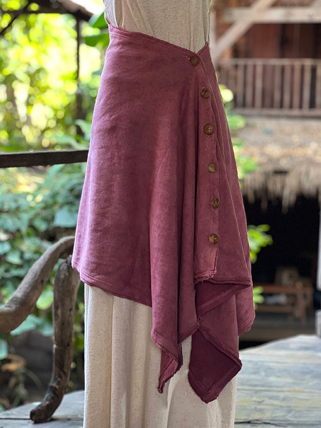 asana ヘンプコットン ふかふか 2WAY ポンチョ・草木染め【パヤカ