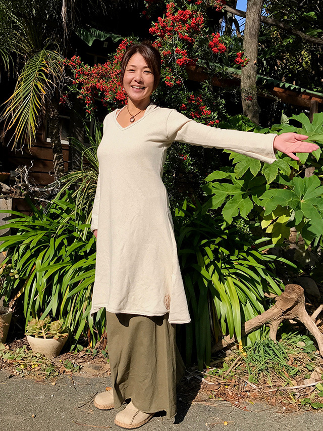 asana ヘンプコットン ふかふか チュニックワンピース・きなり【パヤカ