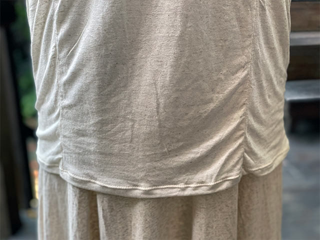 asana ヘンプコットン テロテロ ゆったり ハイネック ブラウス・きなり