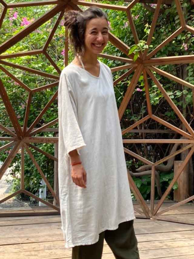 パヤカ payaka HEMP100% 手織り テロテロ チュニック asana HEMP100% テロテロ 肩紐 チュニック・きなり【パヤカ