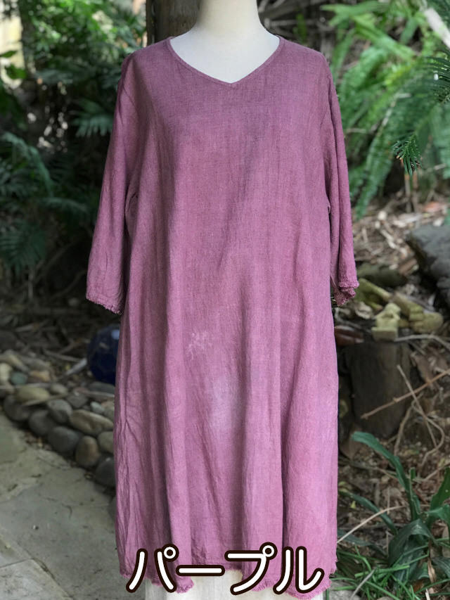 asana HEMP100% テロテロ ゆったり チュニック ワンピース