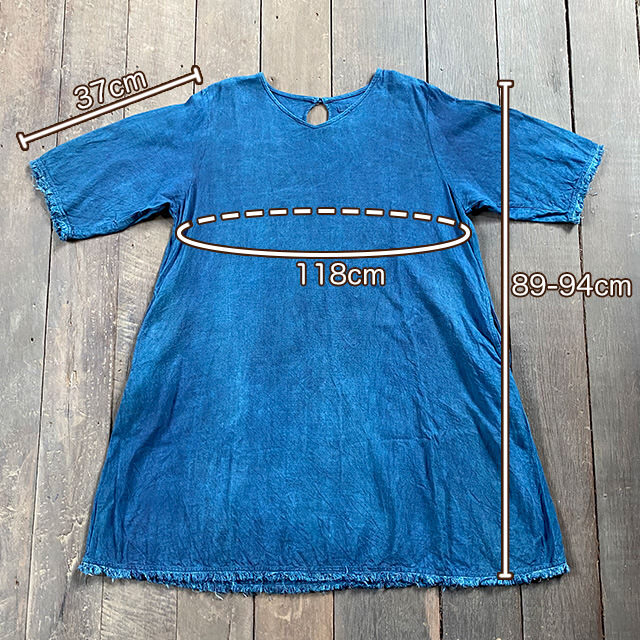 asana HEMP100% テロテロ ゆったり チュニック ワンピース・草木染め
