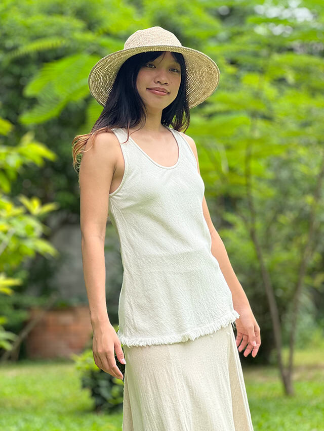 asana HEMP100% テロテロ バイアス タンクトップ・きなり【パヤカ