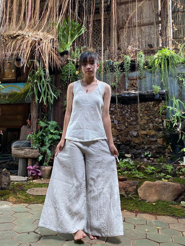 asana 麻100% バイアス タンクトップ・きなり【パヤカ オンライン  