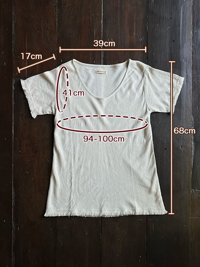 asana HEMP100% テロテロ バイアス Tee・きなり（サイズ変更）
