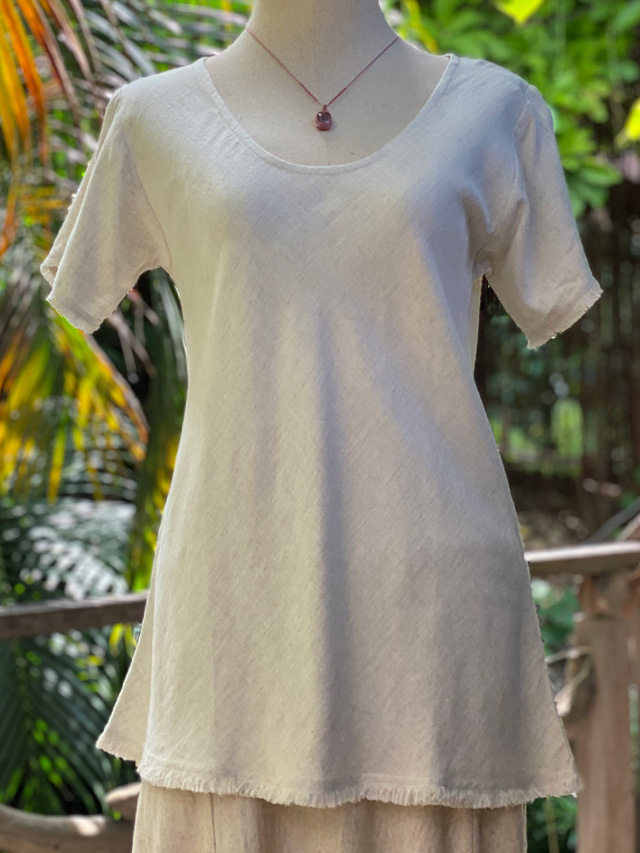 asana HEMP100% テロテロ バイアス Tee●きなり asana HEMP100% テロテロ バイアス Tee・きなり【パヤカ オンライン