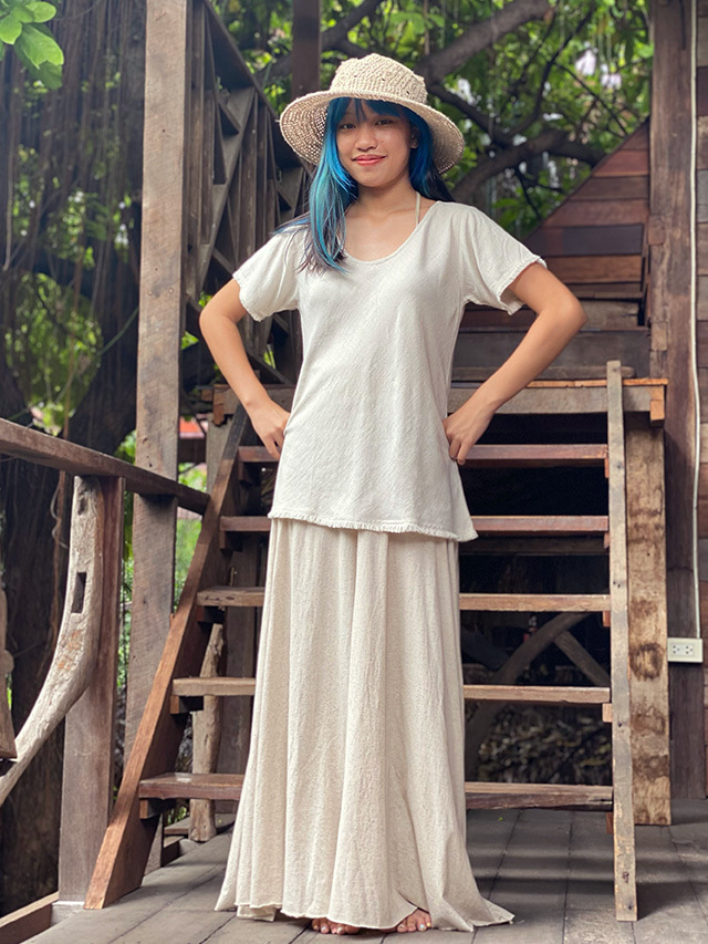 【新品】PAYAKA HEMP100% テロテロ カットソー・きなり asana HEMP100% テロテロ 切り替え カットソー・きなり【パヤカ