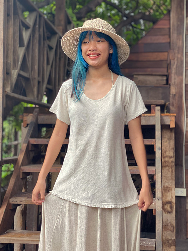asana HEMP100% テロテロ カットソー●きなり asana HEMP100% テロテロ クロス TEE・きなり【パヤカ