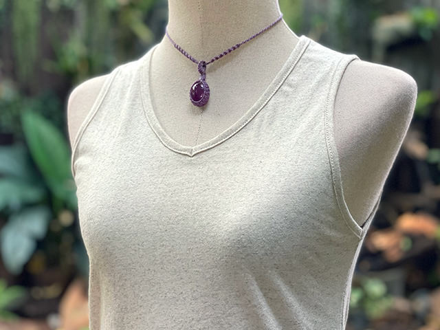 asana ヘンプコットン 薄手 ターザン タンクトップ・きなり