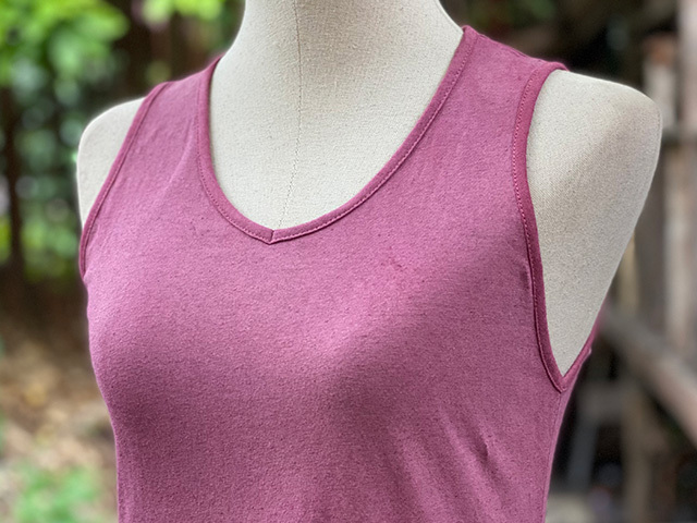 asana ヘンプコットン 薄手 ターザン タンクトップ・草木染め