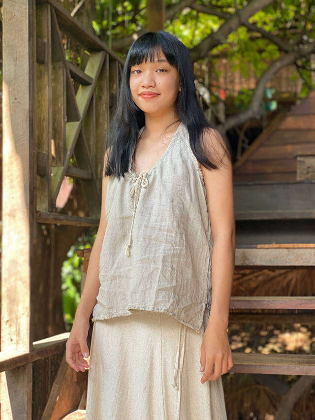 seed and soil アーサナトップス　Asana tops asana HEMP100% テロテロ 手刺繍 トップス・草木染め【パヤカ