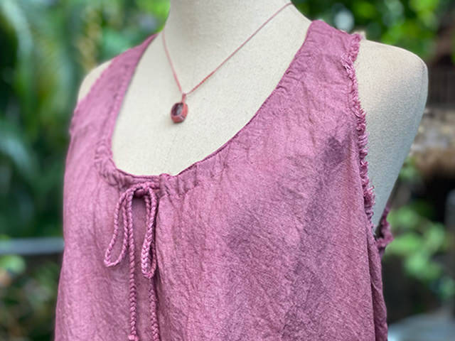 asana HEMP100% NEW 紐付き タンクトップ・草木染め