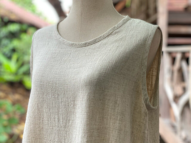 asana HEMP100% ゆったり タンクトップ・きなり