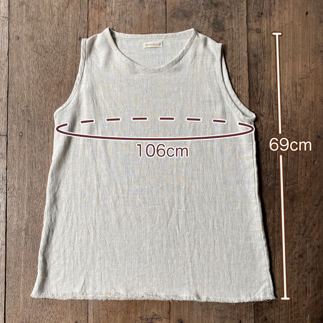 asana HEMP100% ゆったり タンクトップ