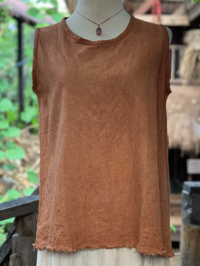 【新品未使用品】payakaパヤカ 草木染めテロテロタンクトップ　麻炭グレー asana HEMP100% テロテロ タンクトップ・草木染め【パヤカ
