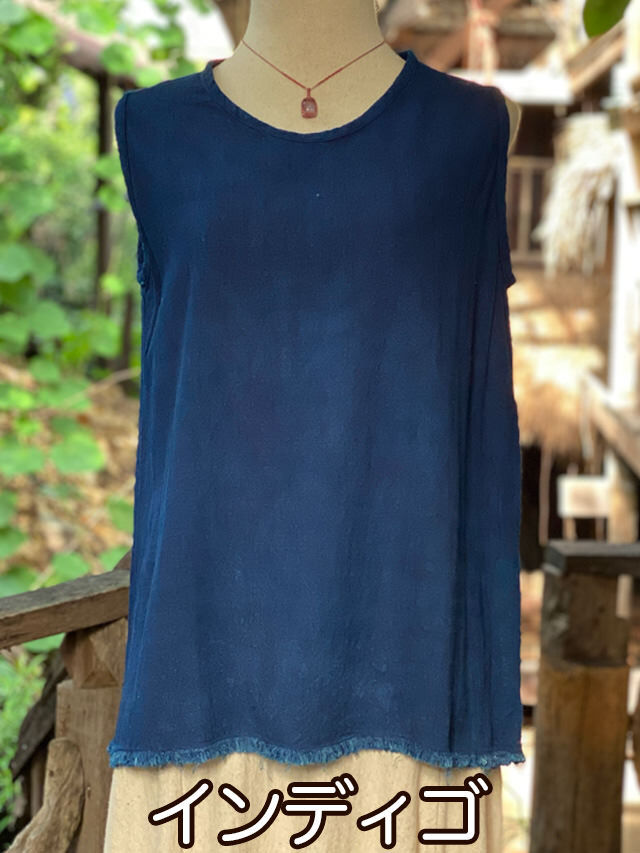 asana HEMP100% テロテロ ゆったり タンクトップ・草木染め